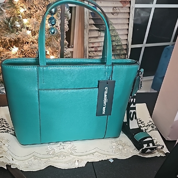 Karl Lagerfeld Teal Tote Bag - Picture 2 of 5